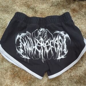 Women's Black Graphic Athletic Shorts